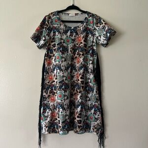 Western Patterned Kids Casual Dress